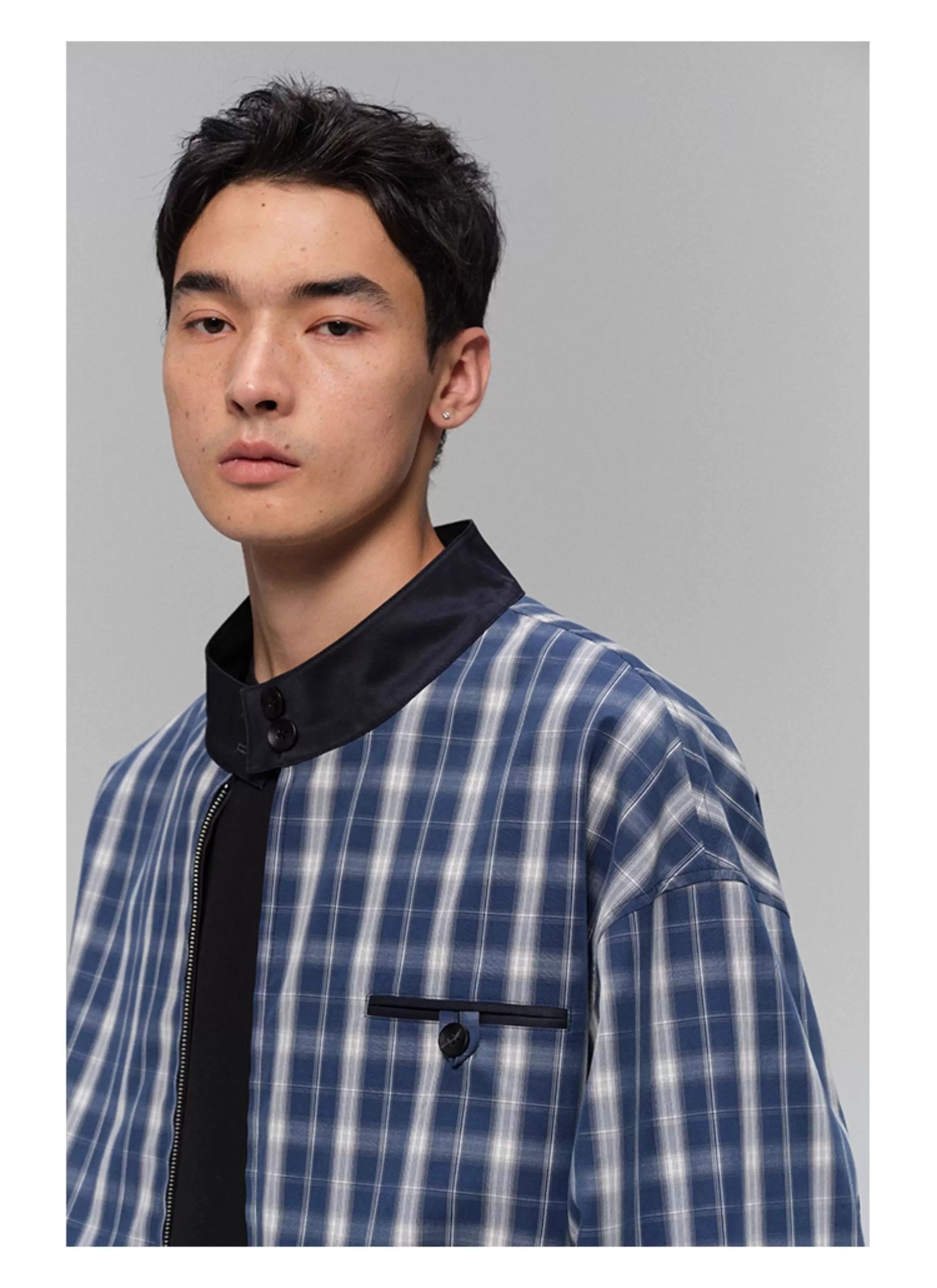Reversible Plaid Lined Cotton Harrington Jacket