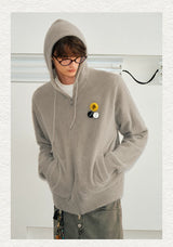 Faux Fur Loose Zip Hooded Cardigan