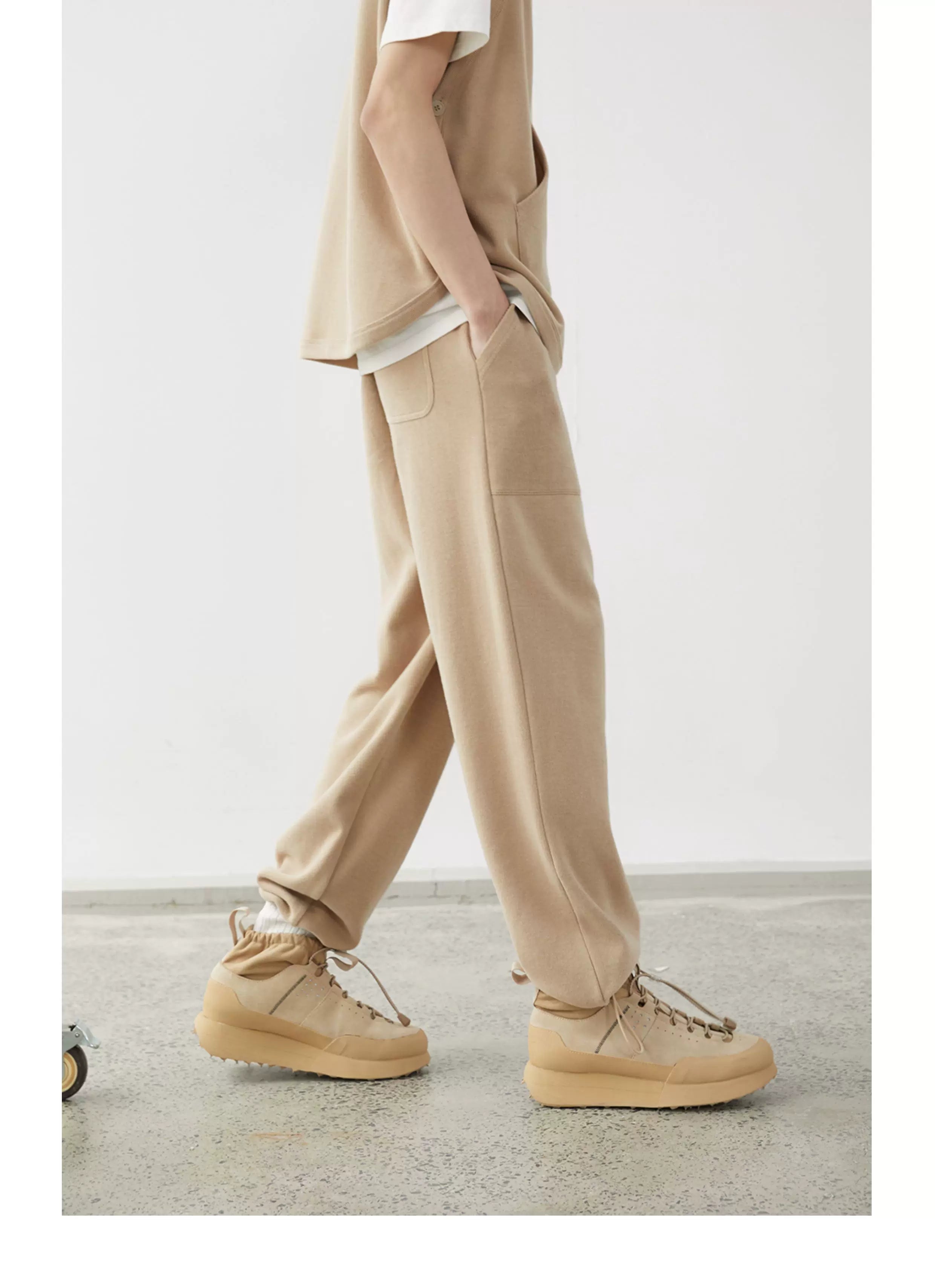 Stripe Plush Drawstring Track Pants