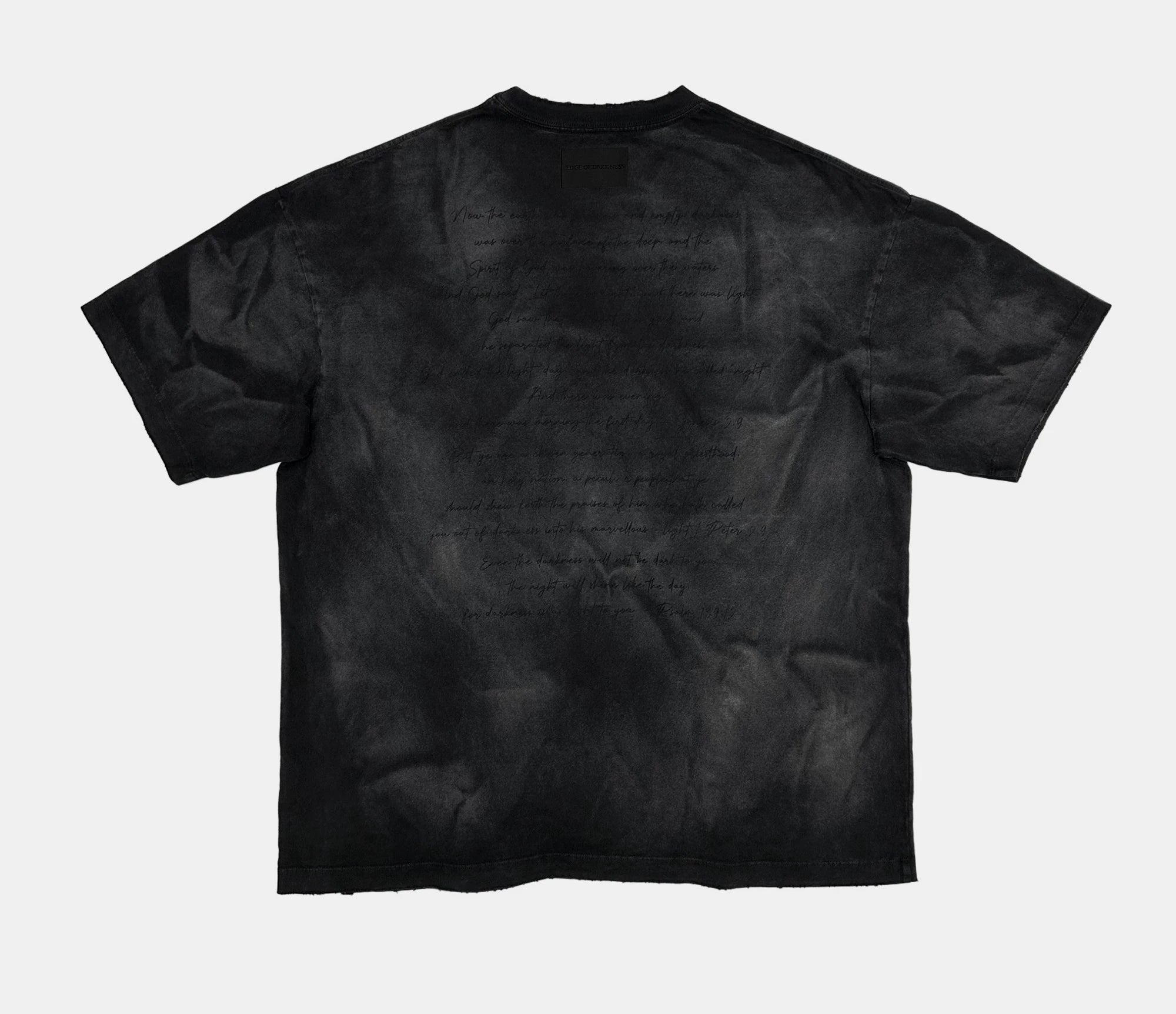Loose Washed Distressed Black Graphic Tee