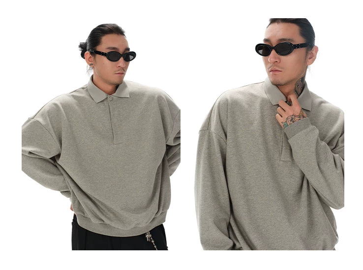 Oversized Polo Neck Sweatshirt