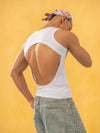 Unisex Bicolor Backless Sequin Tank Tops