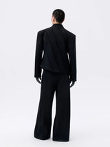 Cropped Deconstructed Waist-cinched Stand Collar Jacket