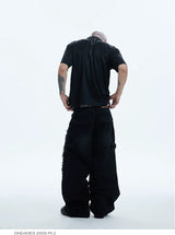 Washed Distressed Baggy Carpenter Jeans