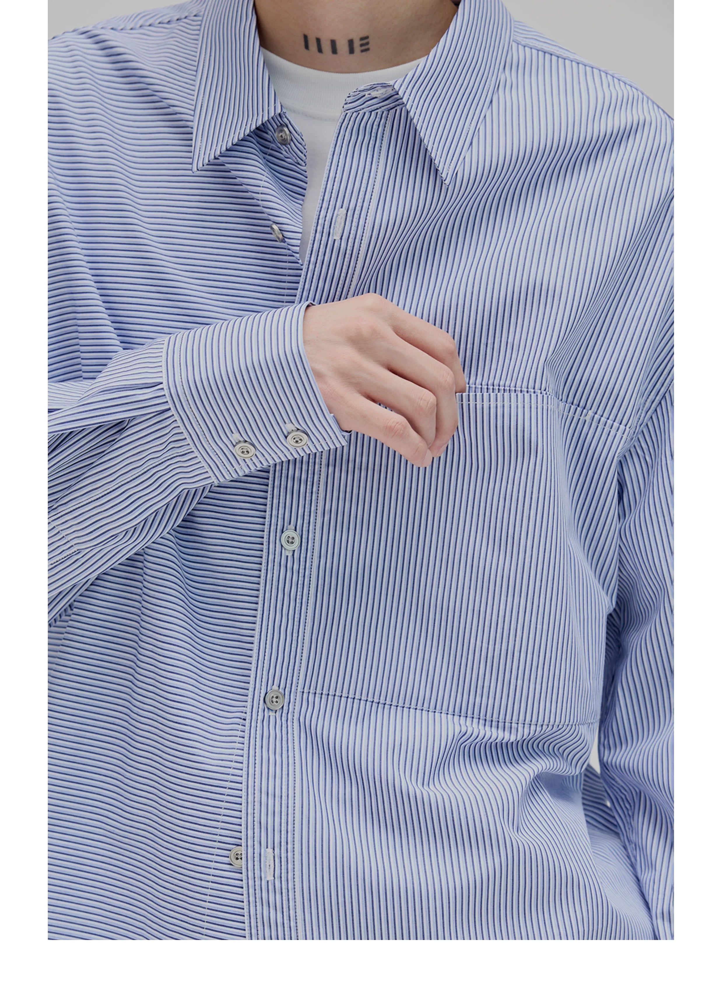 Striped Paneled Pocket Shirt