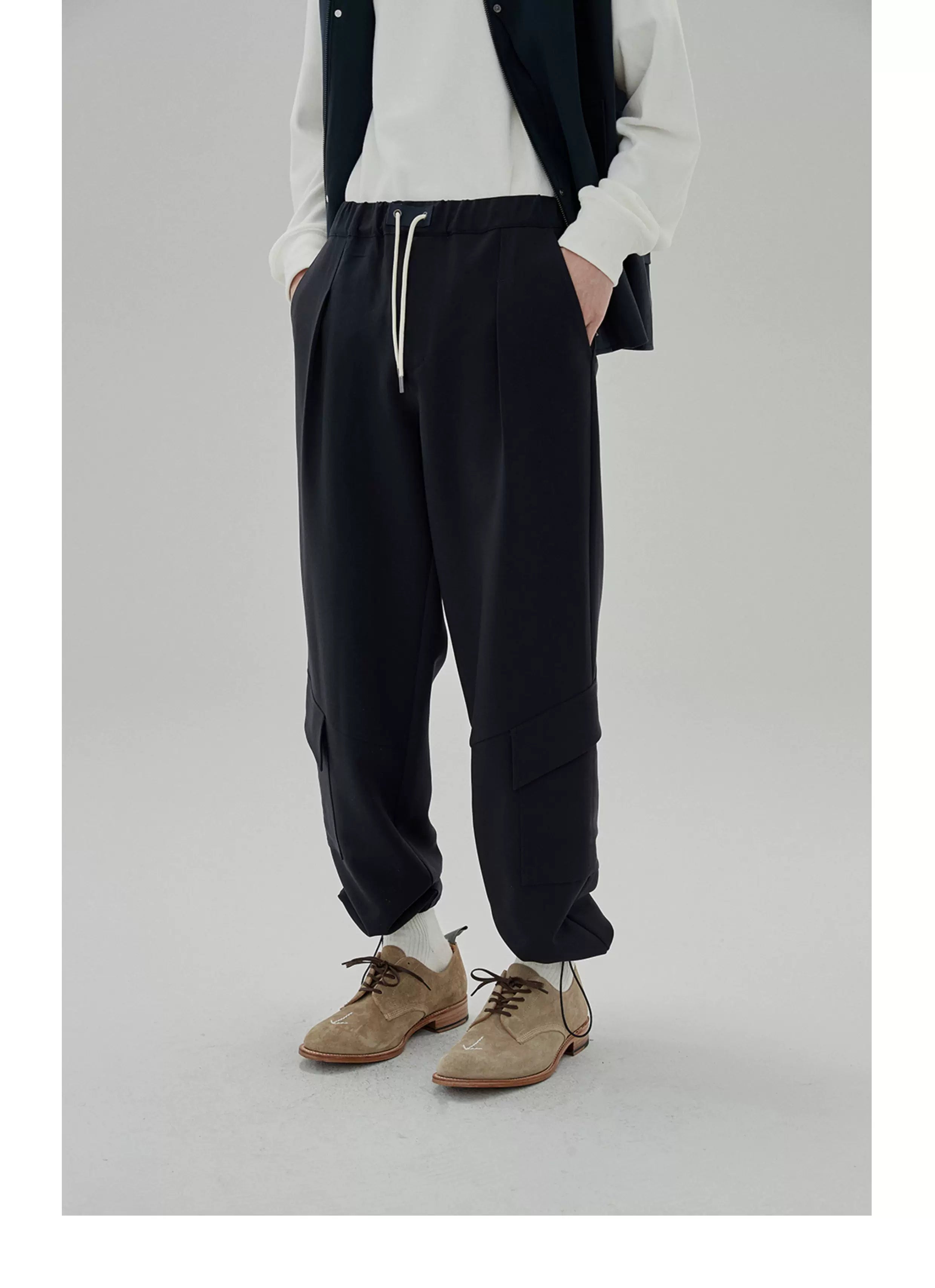 Tapered Drawstring Pocket Cargo Pants