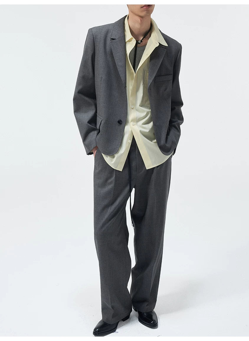 Short Two-Button Merino Wool Blazer