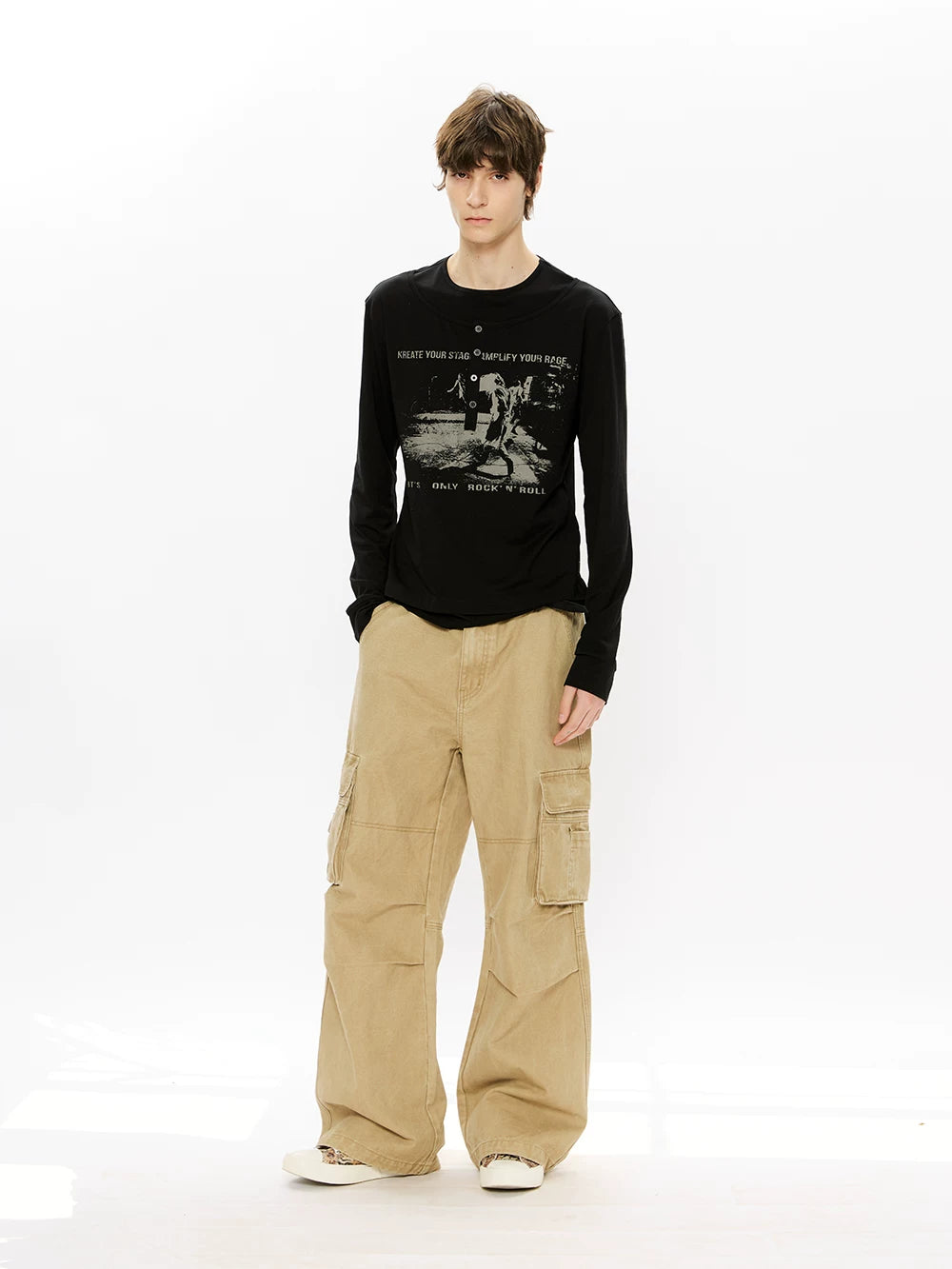 Modal Two-piece Henley Long Sleeve Tee