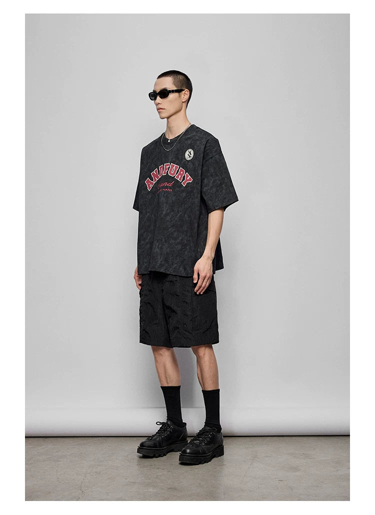 Pleated Metal Nylon Tech Cargo Shorts
