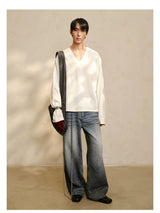 V-Neck Long Sleeve Merino Tencel Sweater