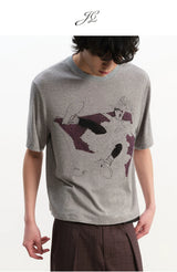 Purple Sofa Print Short Sleeve Tee