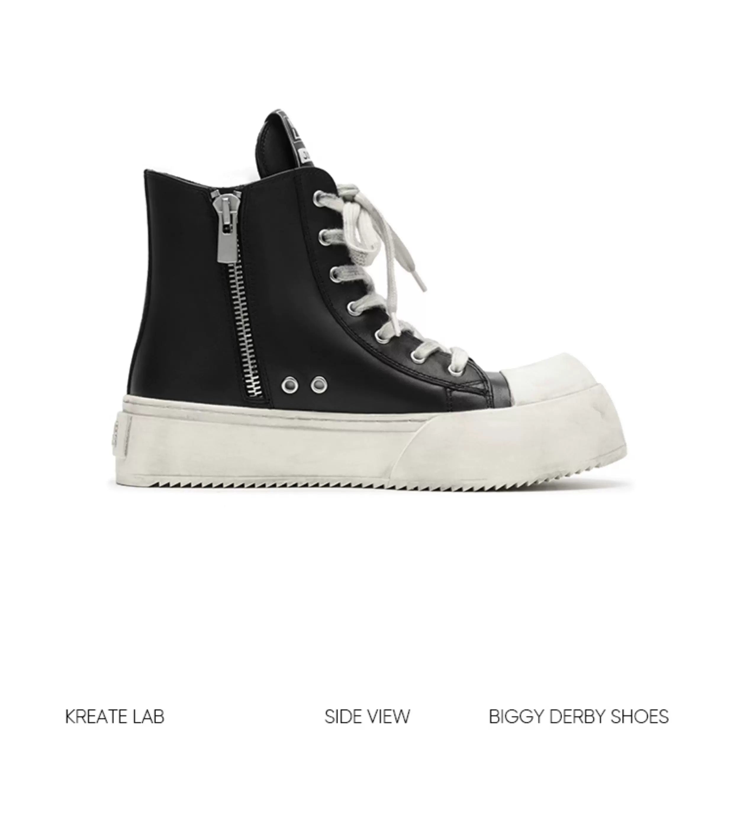 JumboHigh Oreo Distressed High-Top Leather Sneakers