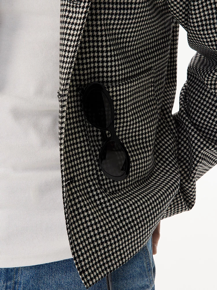 Men's Houndstooth Wool Blend Jacket