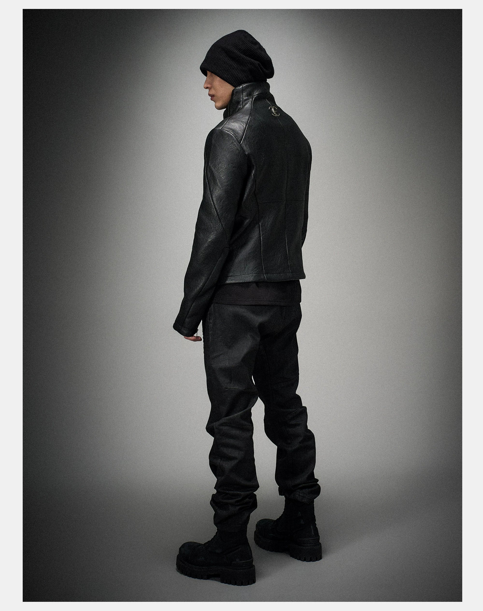 Asymmetric Wild Cowhide Leather Jacket