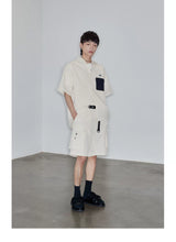 Magnetic Belted Elastic Multi-pocket Shorts