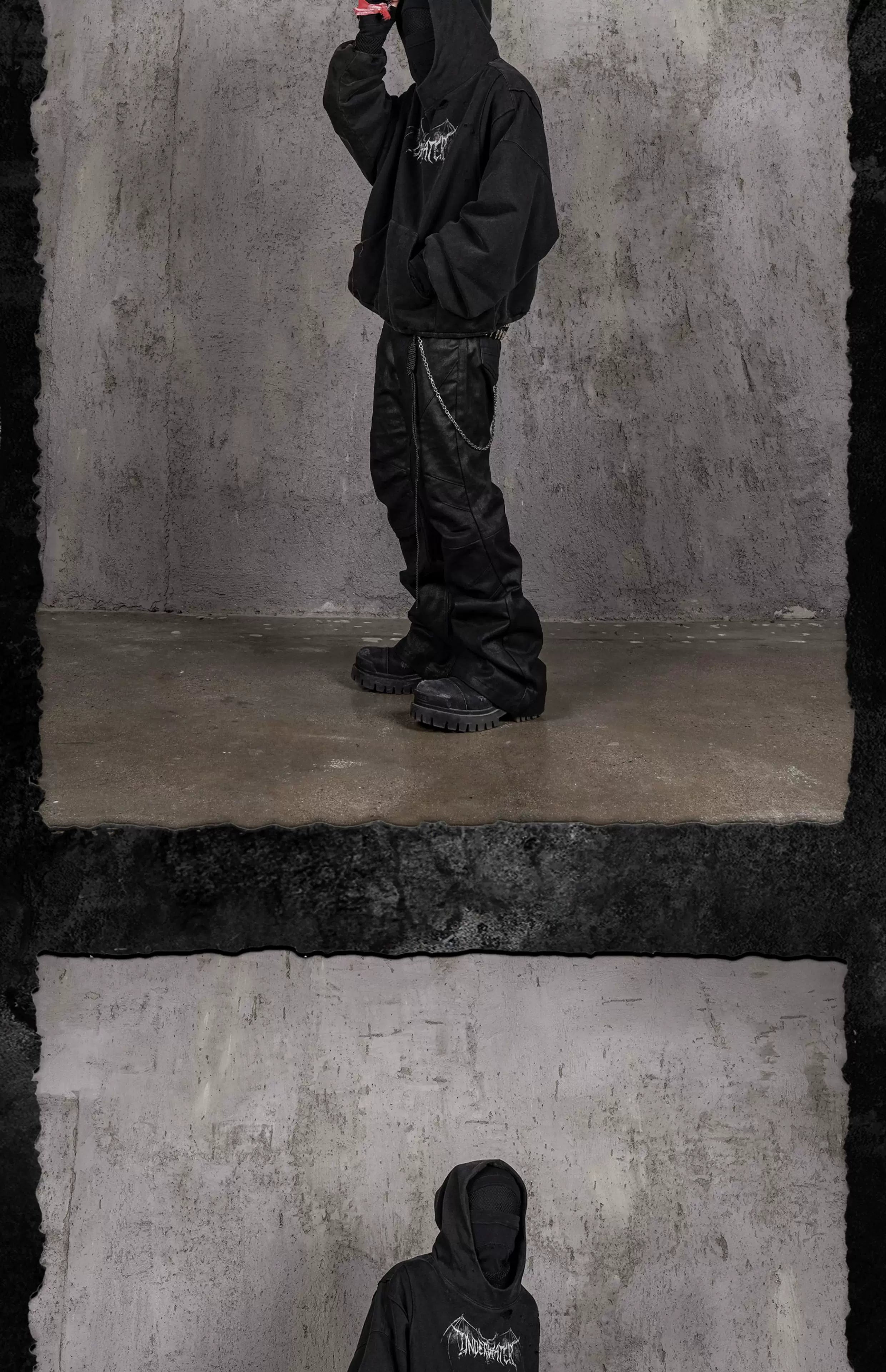 Distressed Printed Hellbound Wing Hoodie