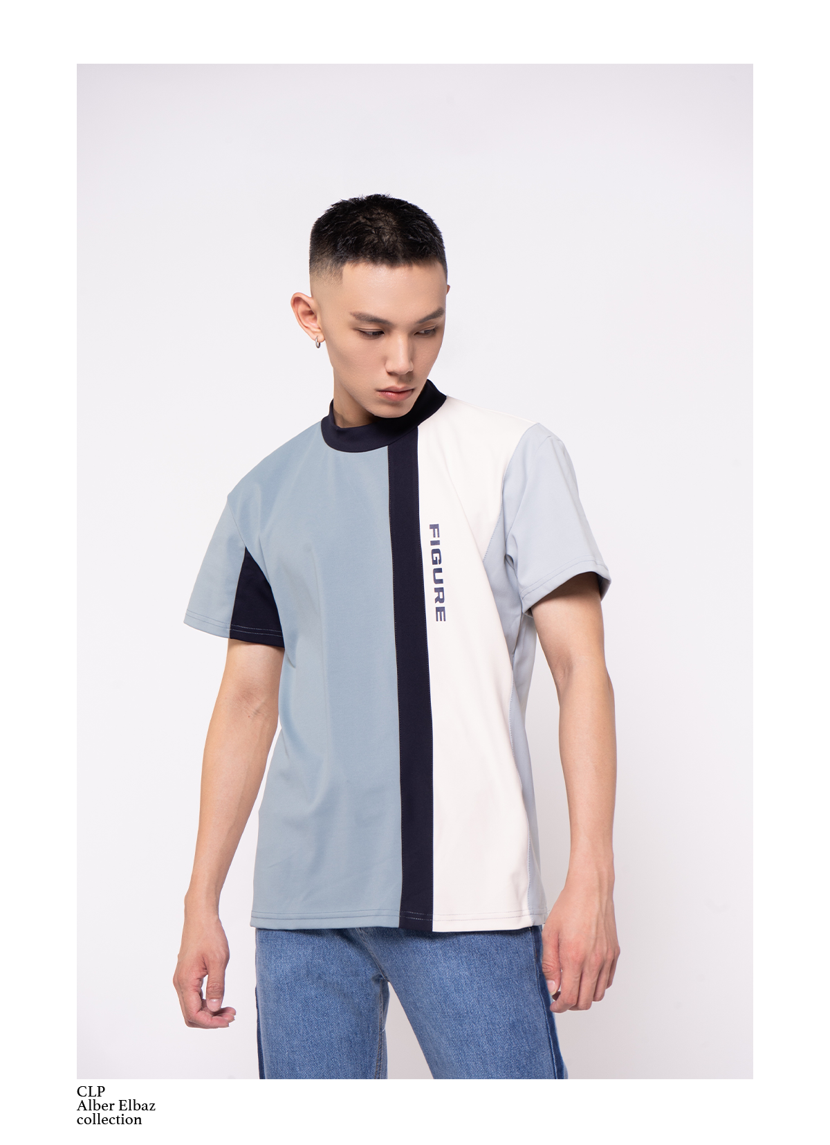 Men's Loose Half High Collar Tee