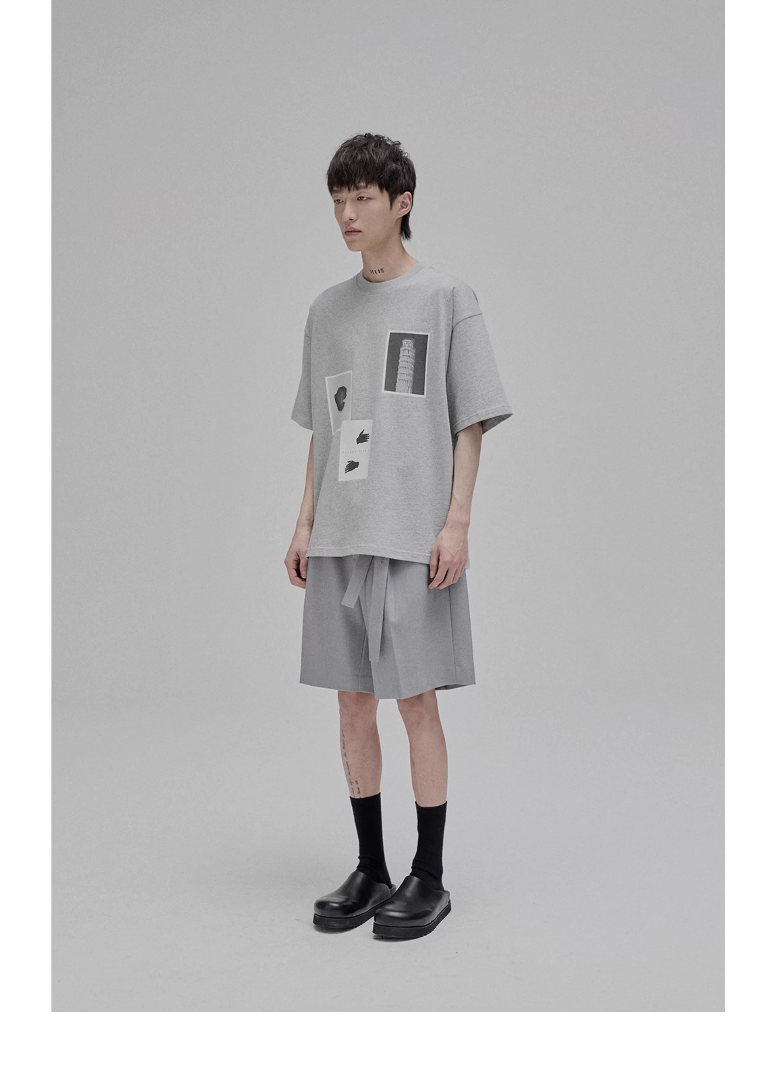 Draped Drawstring Wide Shorts
