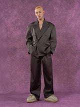 Men's Loose Vintage Satin Blazer