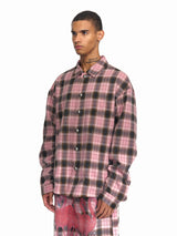 Men's Pink Plaid Flamingo Rhinestone Jacket
