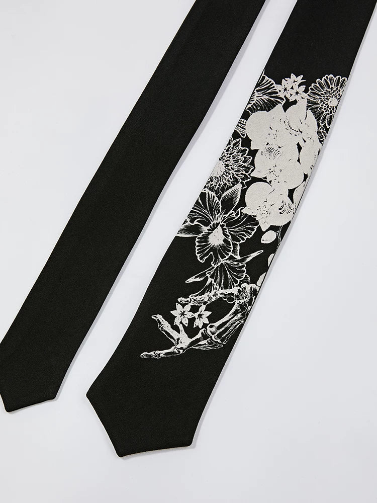 8cm Wide Preserved Flower Print Tie