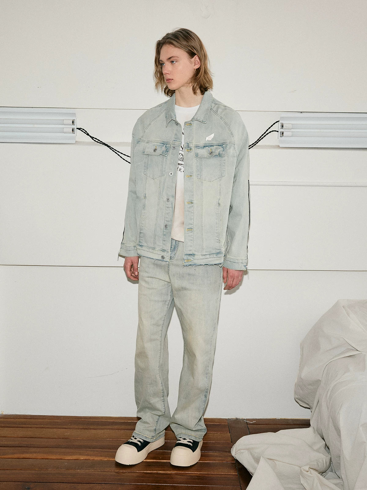 Mud Washed Distressed Denim Jacket