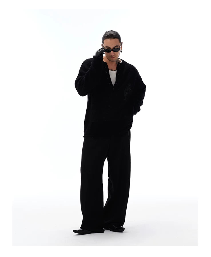 Men's Mohair Henley Sweater