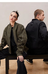 Men's Deconstructed Pleated MA1 Bomber Jacket