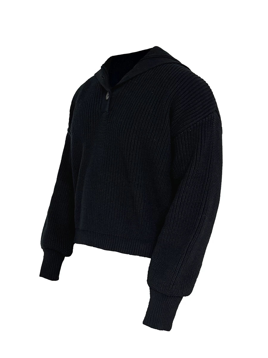 Chunky Knit Collared Button Sweater