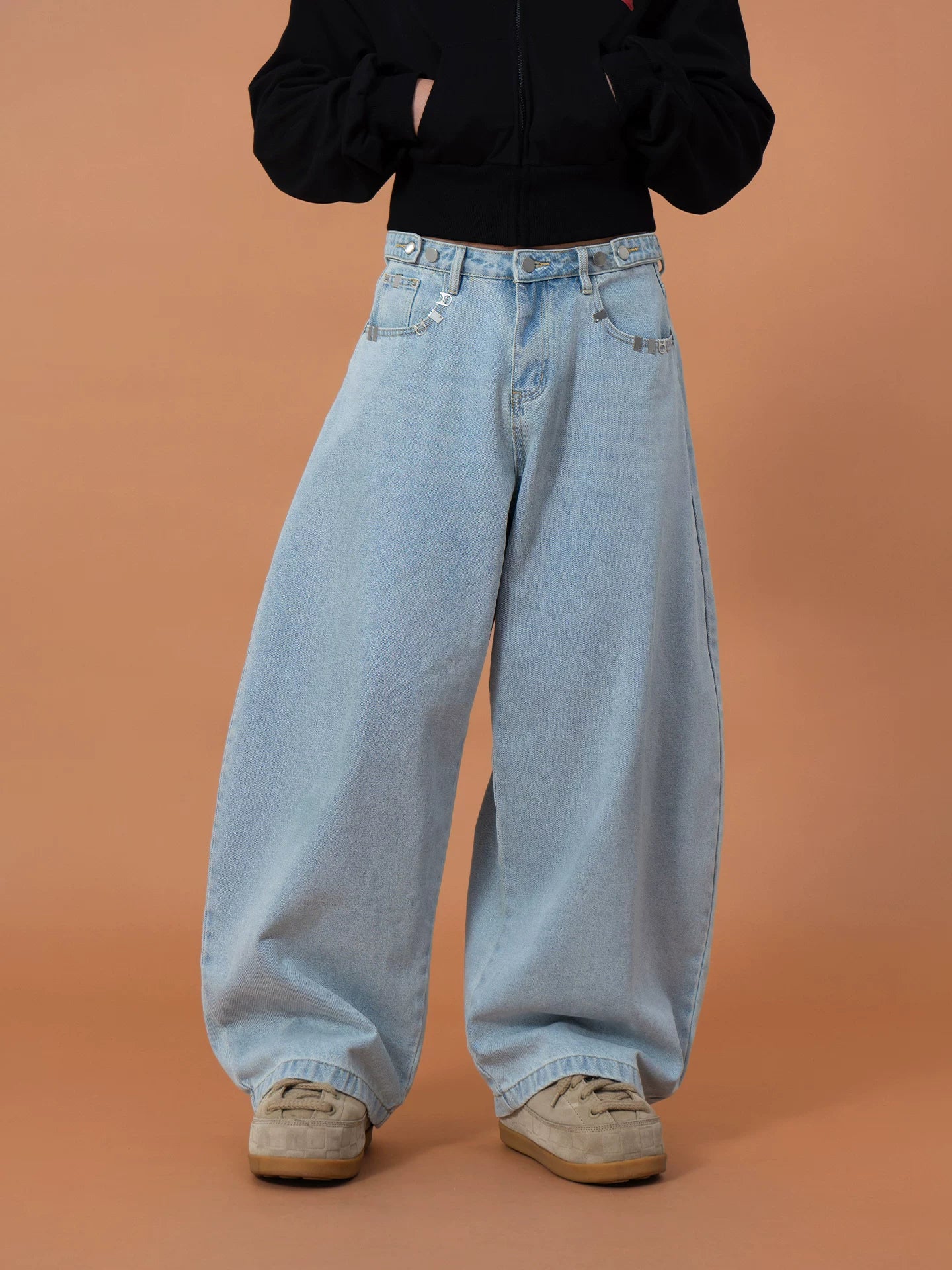 Men's Wide Leg Light Blue Jeans