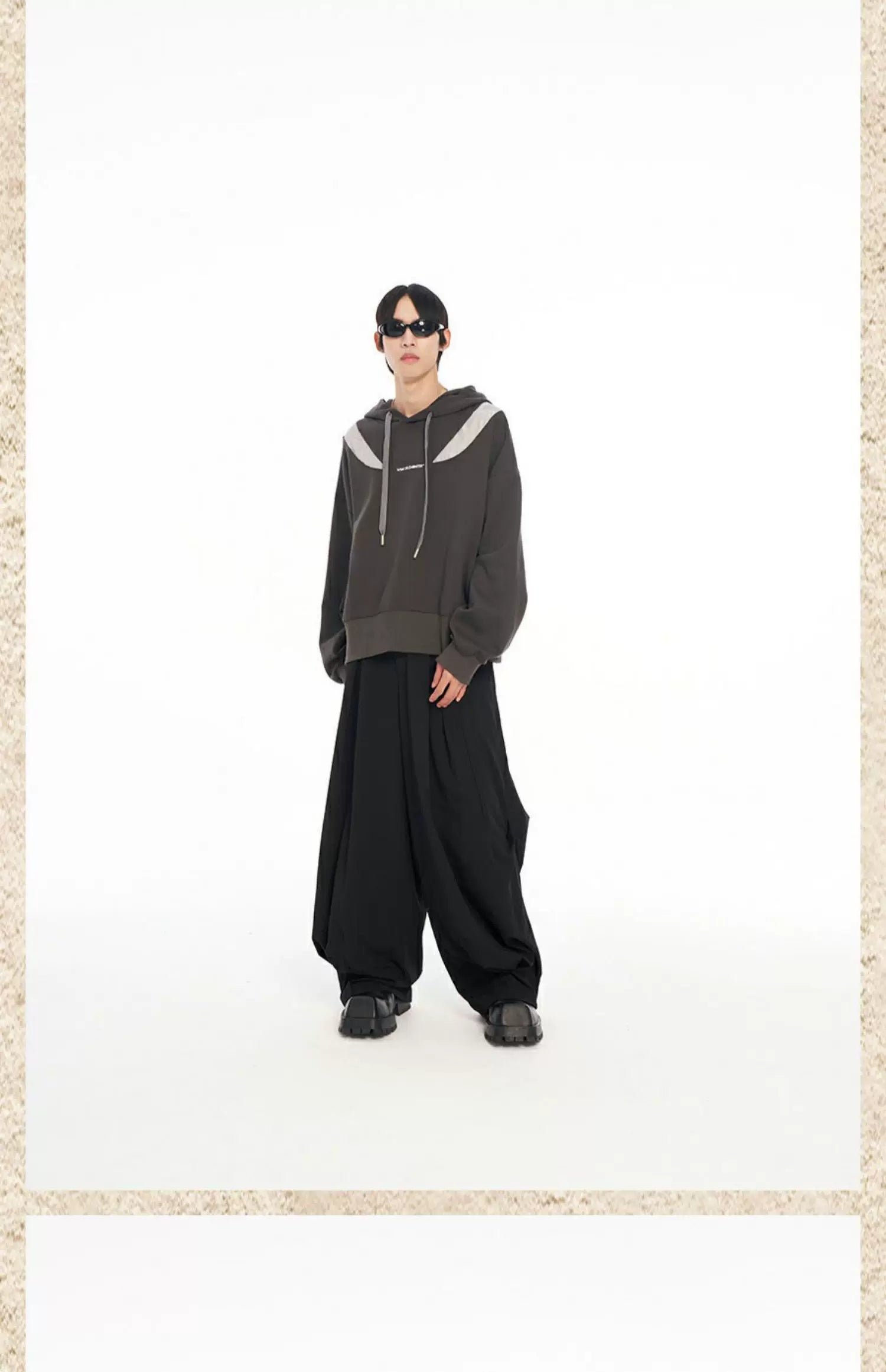 Irregular Patchwork Liquid Metal Loose Hoodie