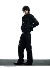 Vintage Street Metal Punk Denim Jacket