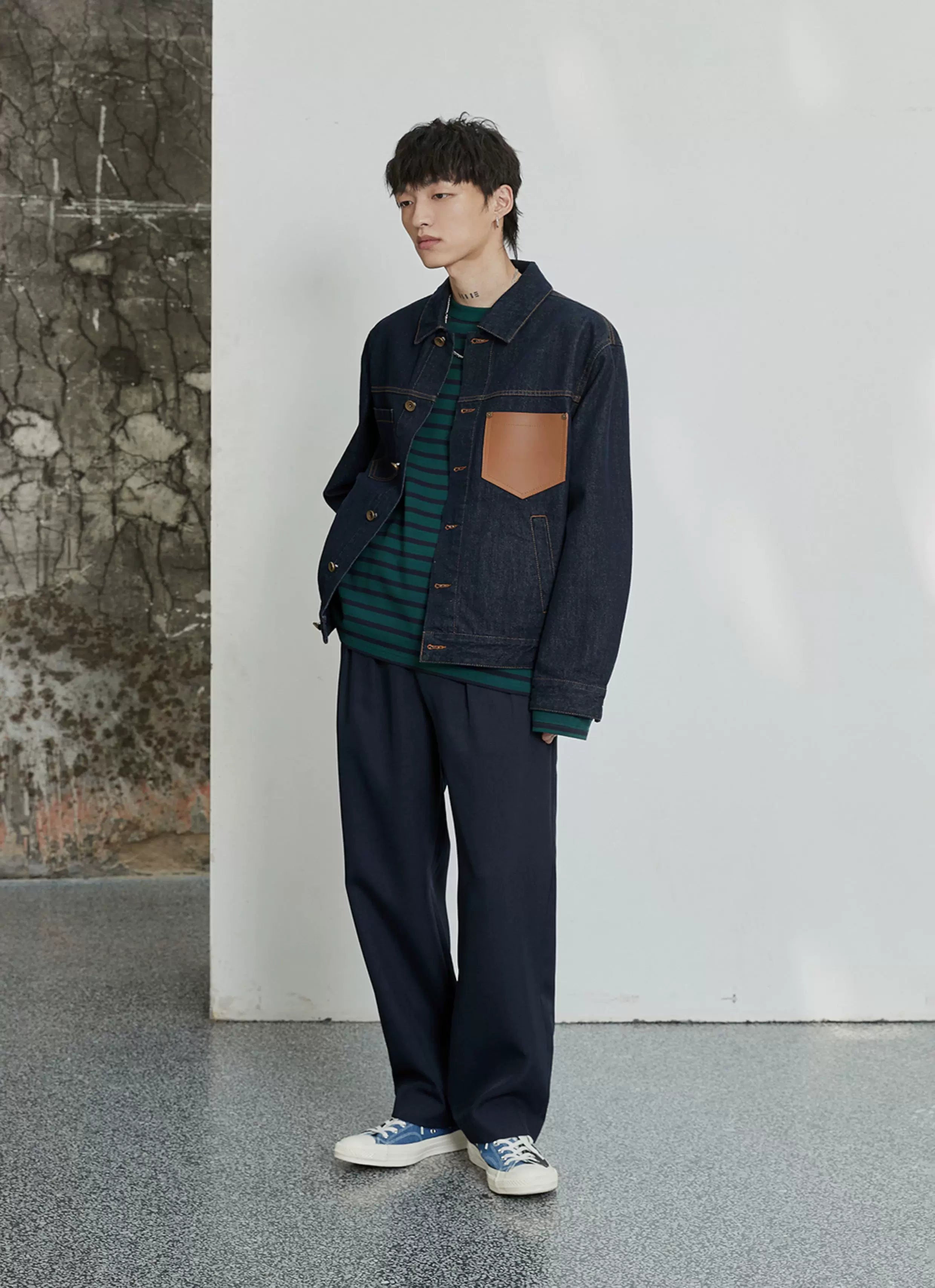 Pleated Wide Leg Suit Pants