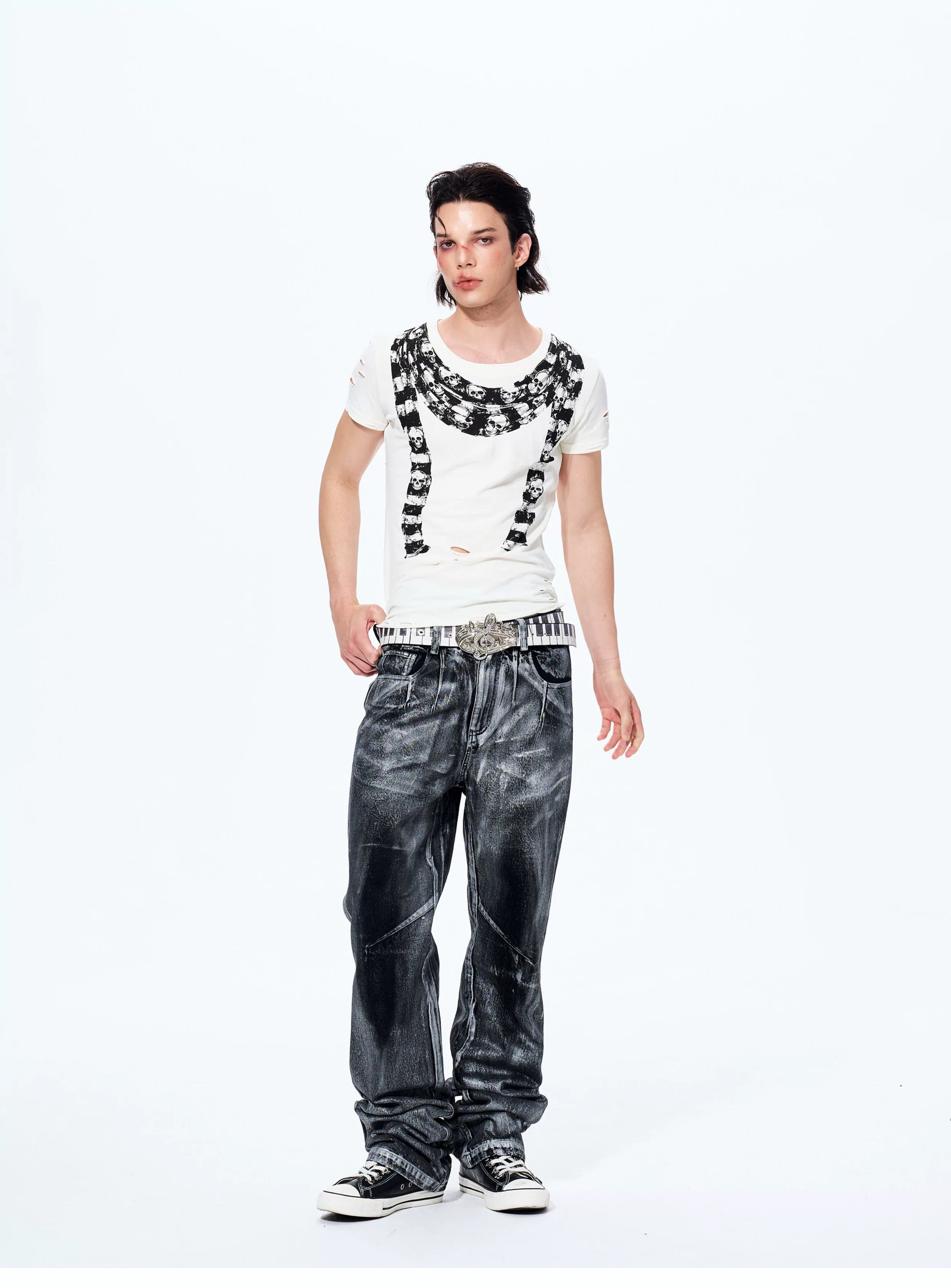 Men's Heavy Silver Straight Leg Jeans