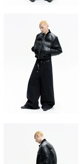 Stone Washed Black Baggy Jeans