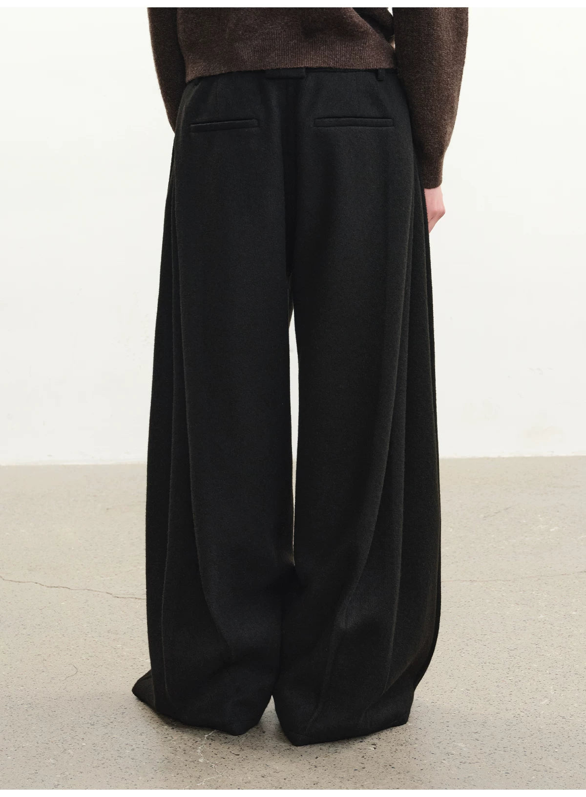 Loose Pleated Wool Pants