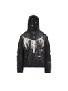 Devil Bone Jacquard Distressed Zip Cardigan