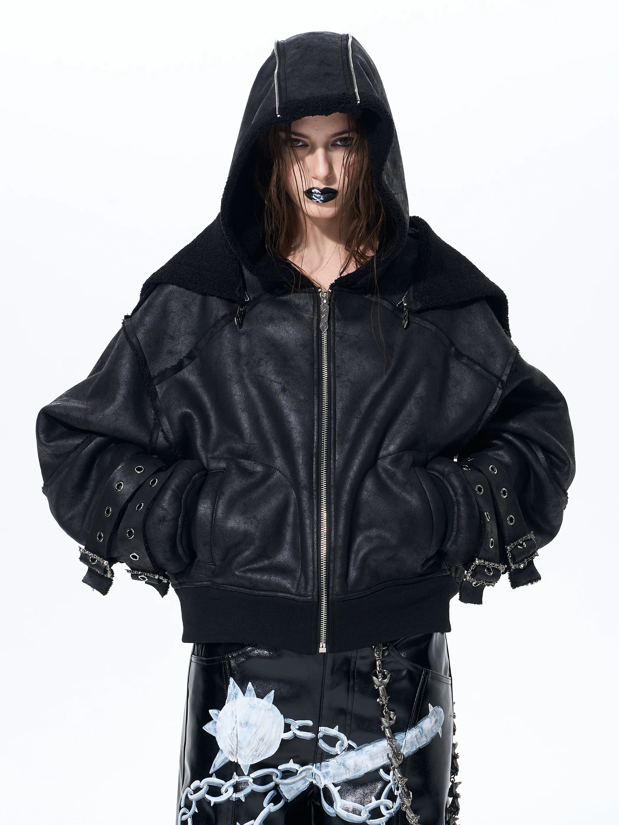 Men's Dual Hood Bomber Puffer Jacket