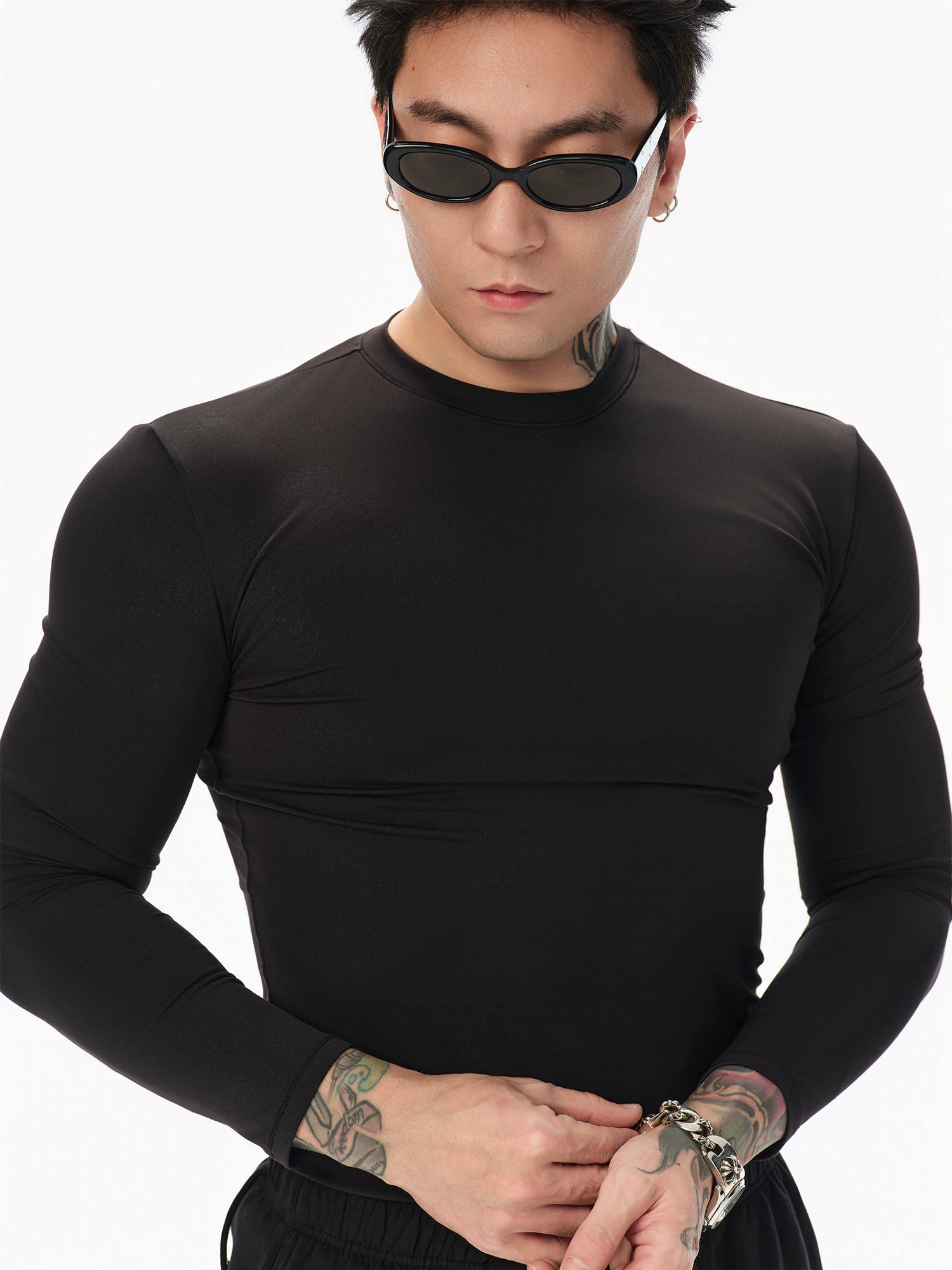 Soft Quick-Dry Fitted Long-Sleeve Top