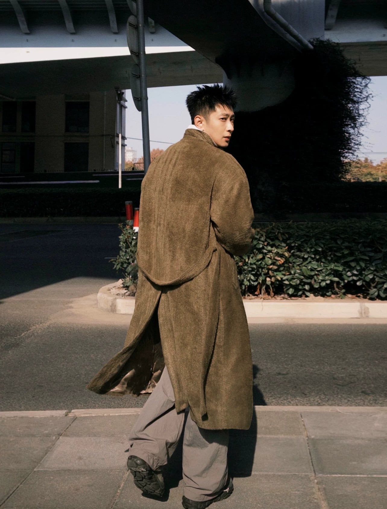 Furry Collar Pajama Style Long Coat