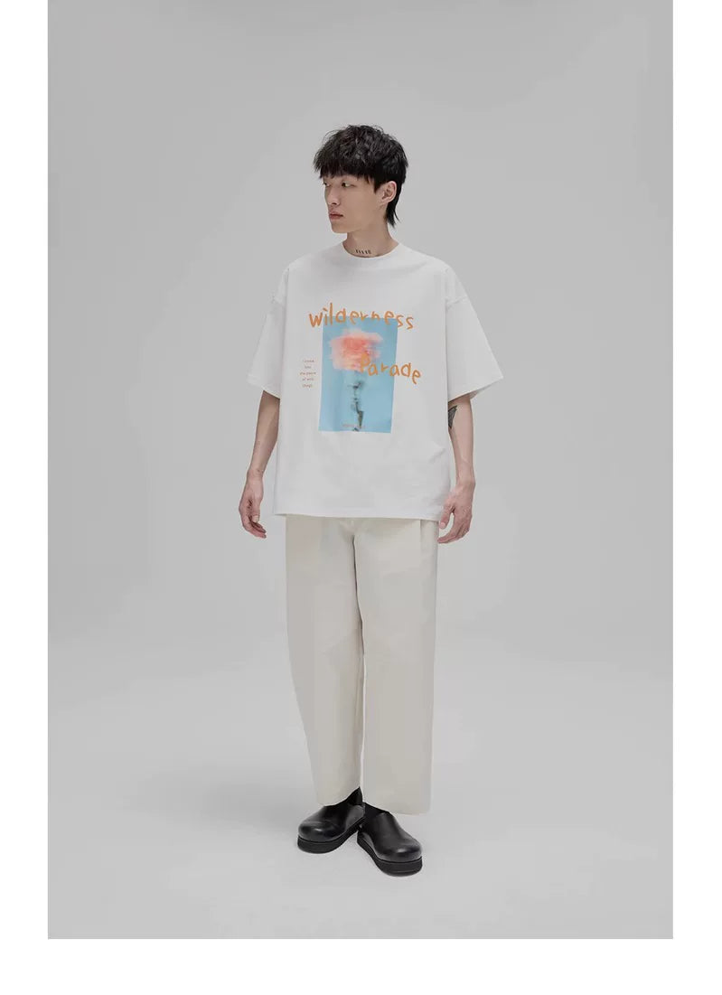 Graffiti Print Double Mercerized Tee