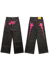 2000s Pink Baby Bootleg Straight Jeans
