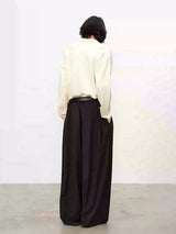 Striped Pleated Wide Leg Pants