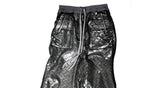 Silver Wax Embossed Bootleg Cargo Pants