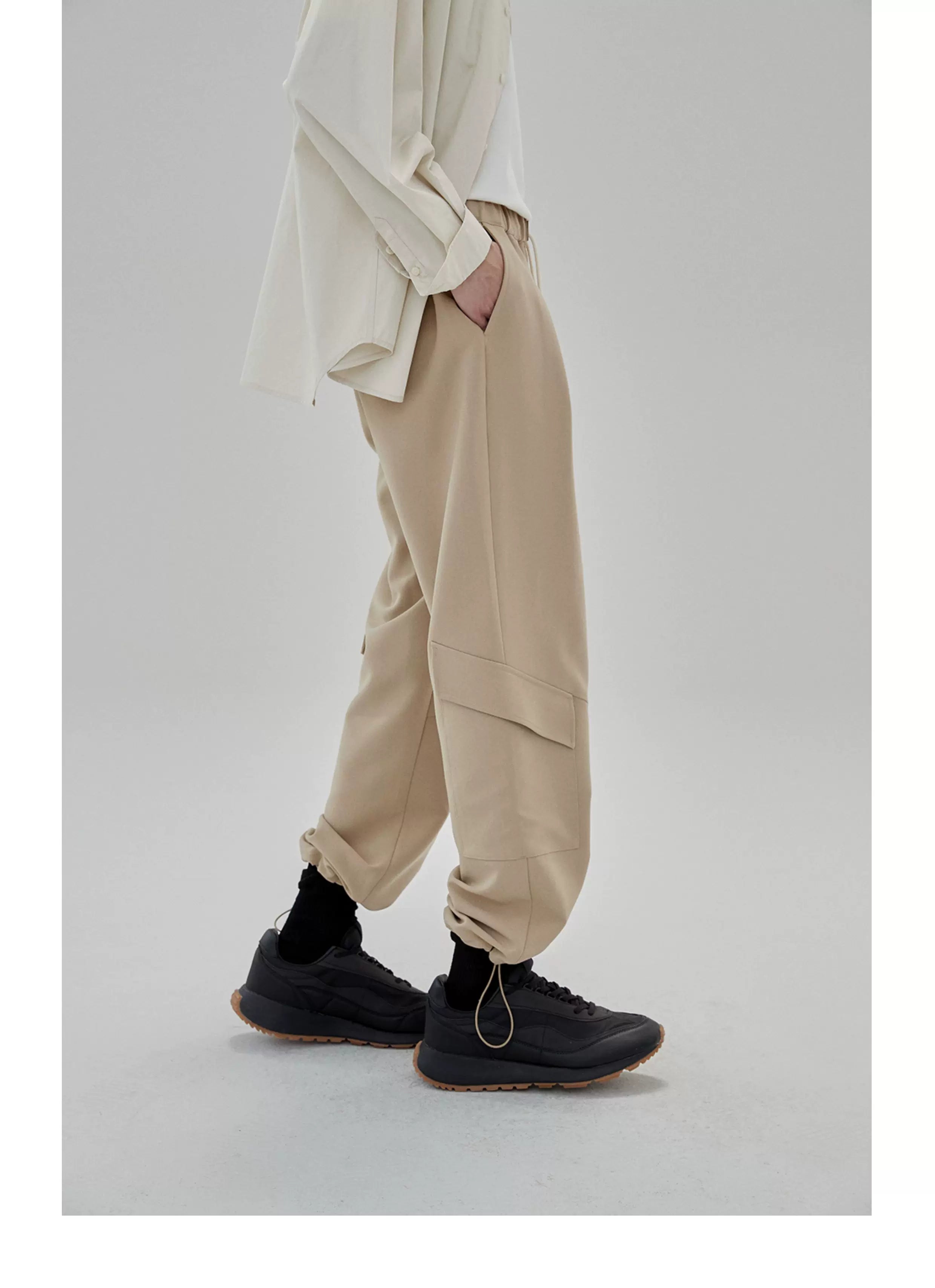 Tapered Drawstring Pocket Cargo Pants