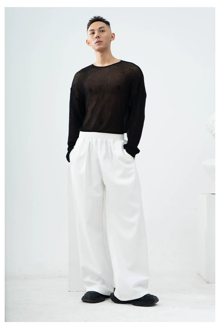 Men's Loose Ribbed Casual Pants