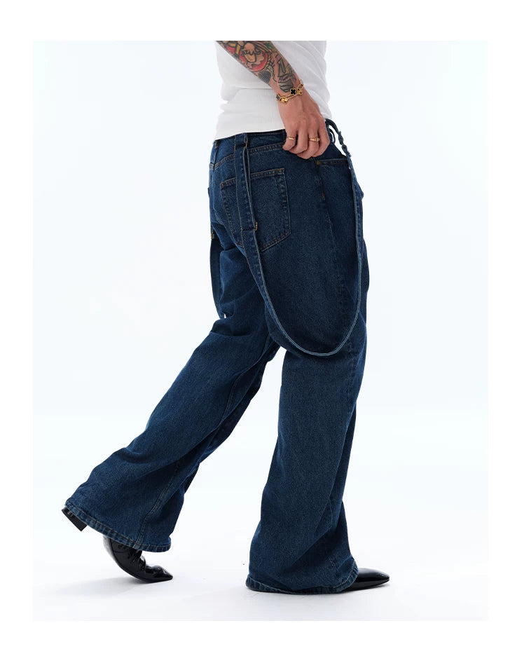Men's Flare Denim Overalls