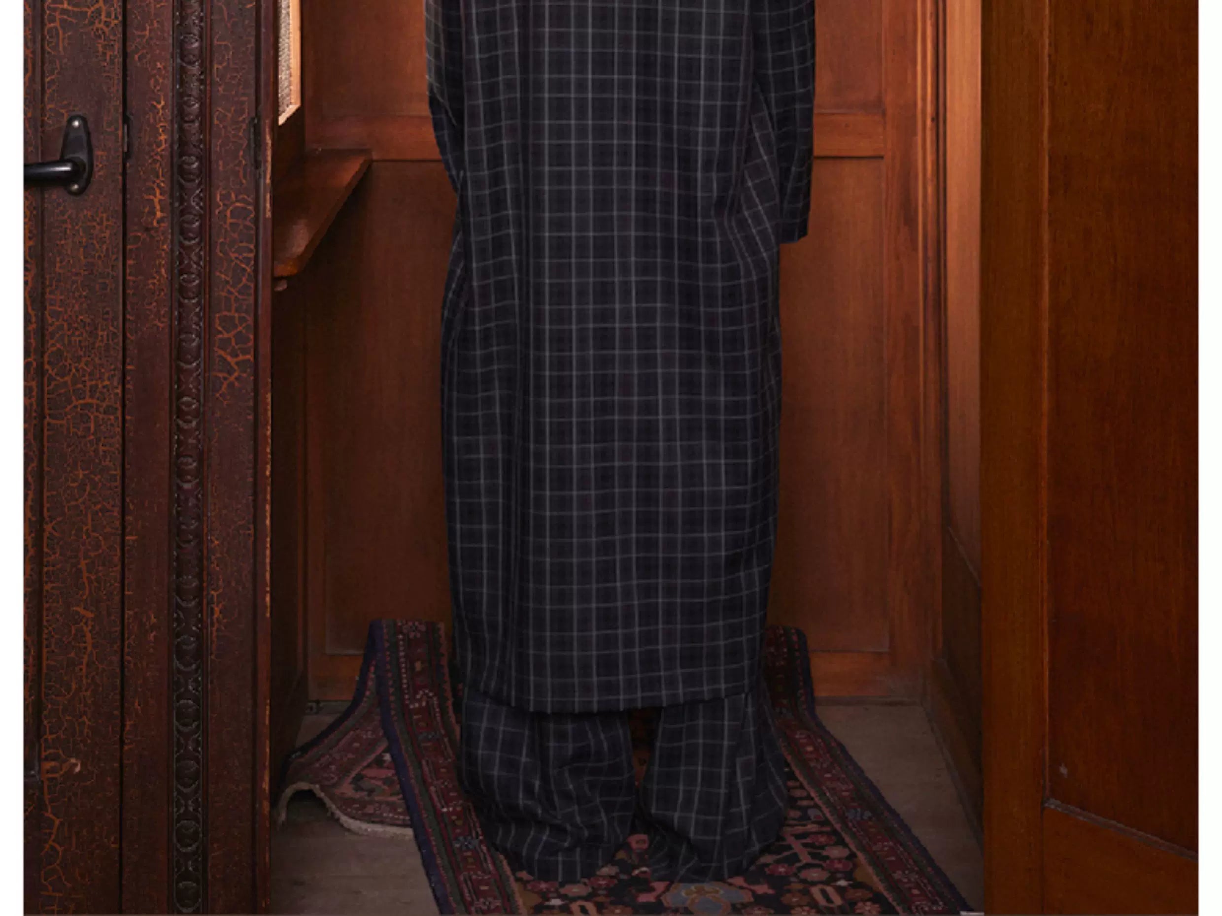 Lightweight Plaid Hooded Robe Set