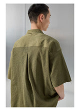Bark Textured Cuban Collar Casual Shirt