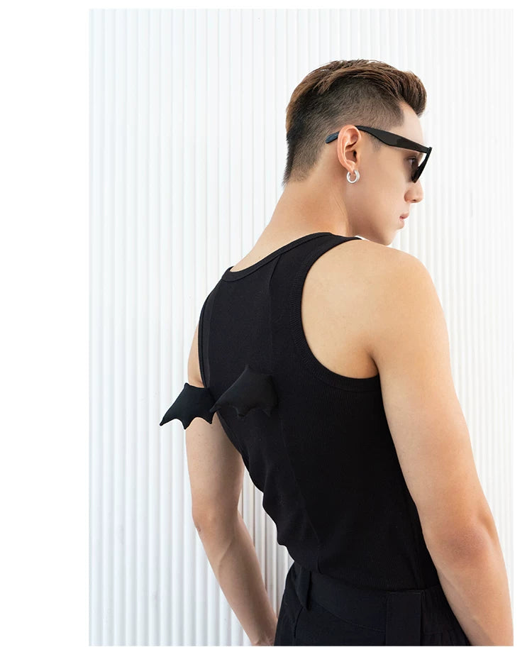 Y2K Black Devil Wings Slim Tank